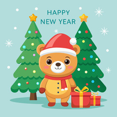 christmas card with santa claus