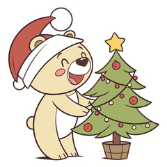 santa claus and christmas tree