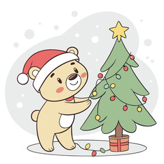 santa claus and christmas tree