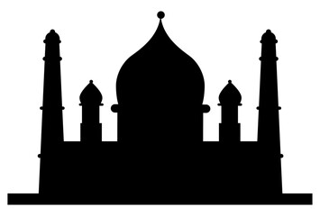 Mosque Silhouette Vector. Islamic Architecture and Cultural Landmark Design