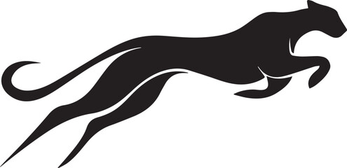 Running Cheetah Silhouette – Fast Leaping Wild Cat Vector Logo
