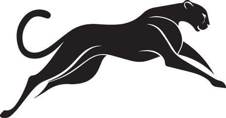 Running Cheetah Silhouette – Fast Leaping Wild Cat Vector Logo