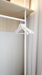 White Clothing Rack Aesthetic . Studio apartment

