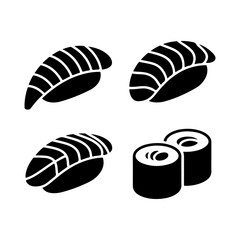 Set of sushi isolated on transparent background