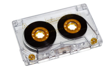 Retro audio cassettes isolated on white background