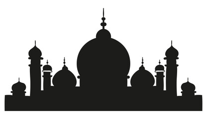 Mosque Silhouette Vector. Islamic Architecture and Cultural Landmark Design