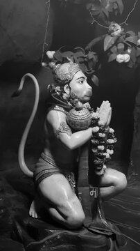 Lord Hanuman praying with hands for Lord Rama
