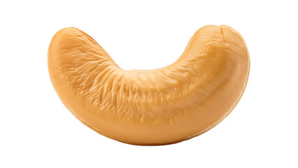 Single cashew nut close up isolated on transparent background