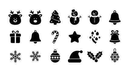 Festive Symbols: A collection of meticulously crafted, festive icons of Christmas elements, each symbol evokes the spirit of the season