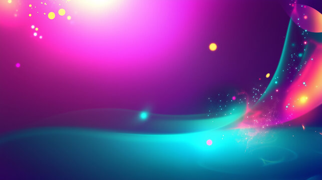 An abstract background on a green base, accented with pink purple, and golden tones.