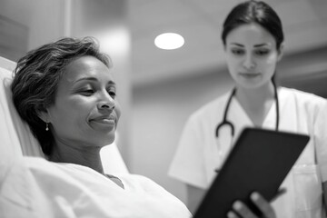 Doctor and patient with tablet computer