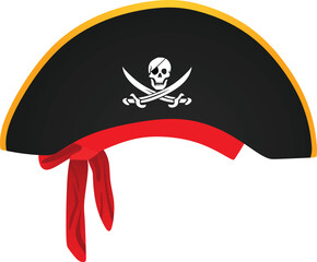 Obraz premium Black pirate hate. vector illustration