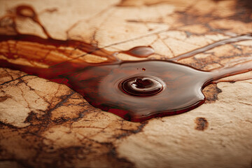 Puddle of oil slick spill clipart. Brown stain, plash, drop