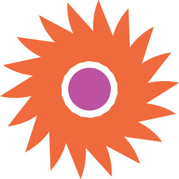 abstract sun Sunflowers set, Sunflower monogram frame, Yellow sunflower with brown center, Sunflower outline vector illustration