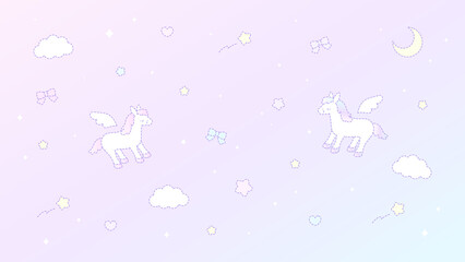 ファンシードリームホースのグラデーションソーダポップ壁紙⭐︎