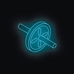 Glowing ab roller on dark background symbolizes commitment to fitness and active lifestyle