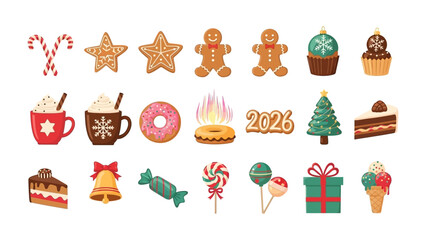 Festive Sweet Treats: A colorful assortment of holiday-themed sweets and baked goods.