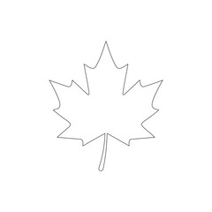 Fototapeta premium Simple maple leaf outline icon vector flat design on white background.