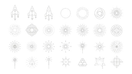 Fototapeta premium Sacred Geometry Collection: An assortment of intricate, geometric illustrations. Embodying spirituality and artistic design.
