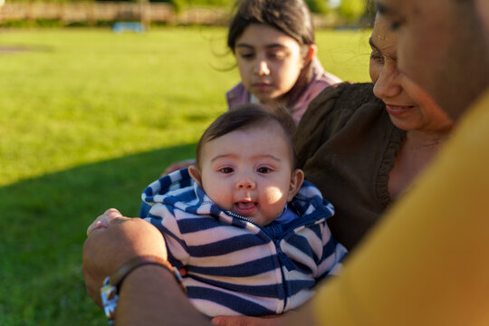 Chilean family enjoying bonding time outdoors