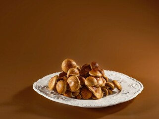 Delicious bites of baked snacks rest on a decorative plate, perfect for sharing. This cozy kitchen scene highlights the joy of casual gatherings over tasty treats