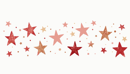 Colorful stars pattern illustration with red and pink hues