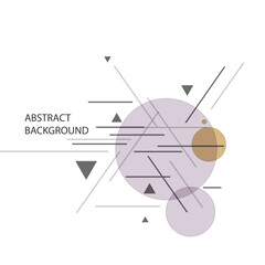 Abstract geometric vector design featuring black triangles, purple and brown circles, and intersecting lines.