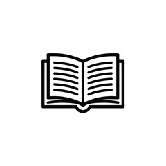 An open book with pages filled with lines represents knowledge and learning.