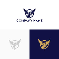 Majestic Pegasus Logo Design Winged Horse Emblem for Mythical Branding