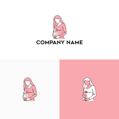 Fototapeta premium Pregnancy and love concept logo design
