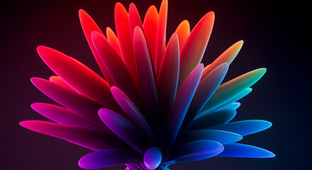 Abstract Colorful Flower Petals Rendering with Vivid Gradient Shades