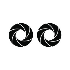 Two camera aperture icons are shown side by side.