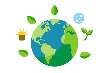 Obraz premium Earth with leaves around