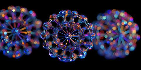Nodeverse: Spheres of Molecular Light, ai generated.