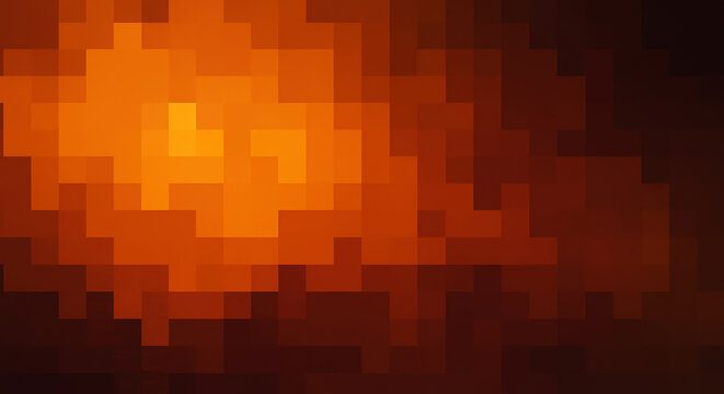 Abstract Pixel Art Background with Warm Orange and Brown Tones