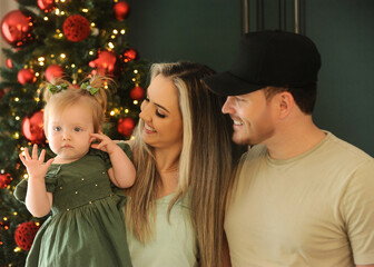 fam&iacute;lia celebra o natal em linda decora&ccedil;&atilde;o na sala 