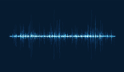 Abstract wave sound illustration made of lines and dots. Music, audio, frequency, and signal in futuristic digital background. Equalizer, pulse flow for technology, media party concept. Vector design