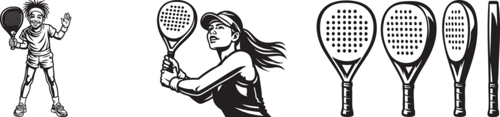 Monochrome illustrations of skateboarders in various poses, riding and resting.