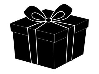 gift box with bow silhouette vector,gift box  icon