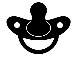 pacifier icon,pacifier soother black silhouette vector 