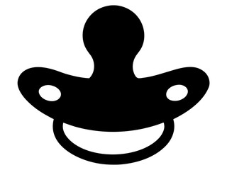 pacifier icon,pacifier soother black silhouette vector 
