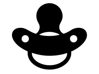 pacifier icon,pacifier soother black silhouette vector 