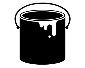 paint bucket  simple black silhouette vector 