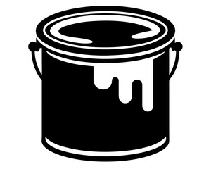 paint bucket  simple black silhouette vector 