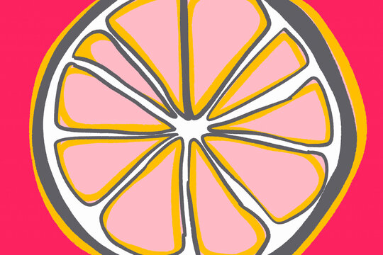 Vibrant citrus-inspired geometric pattern