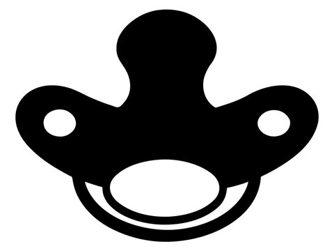 pacifier icon,pacifier soother black silhouette vector 