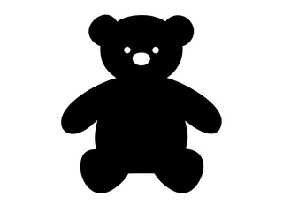 teddy bear simple black silhouette vector 