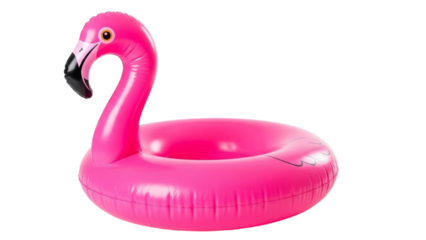Bright pink flamingo inflatable pool float