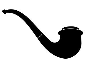 tobacco pipe black silhouette vector icon,smoking pipe silhouette