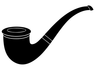 tobacco pipe black silhouette vector icon,smoking pipe silhouette